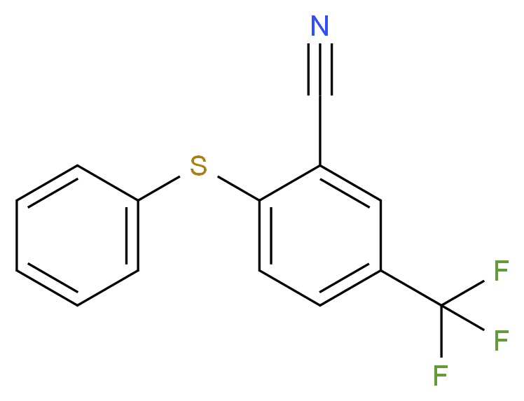 2-(phenylsulfanyl)-5-(trifluoromethyl)benzonitrile_分子结构_CAS_52548-95-5