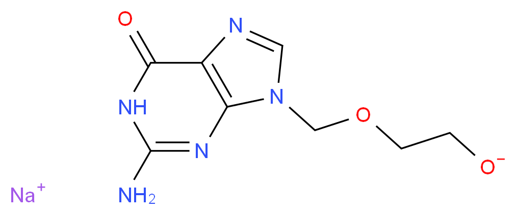 sodium 2-[(2-amino-6-oxo-6,9-dihydro-1H-purin-9-yl)methoxy]ethan-1-olate_分子结构_CAS_69657-51-8