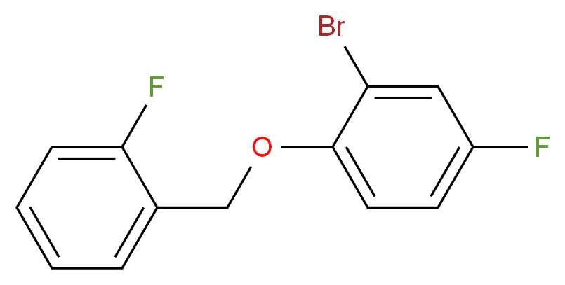 2-Bromo-4-fluoro-1-((2-fluorobenzyl)oxy)benzene_分子结构_CAS_1019446-40-2)