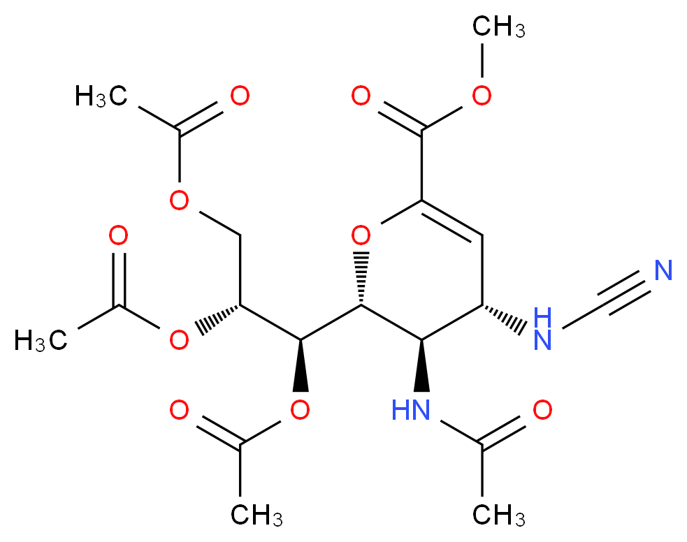 N-Cyano Zanamivir Amine Triacetate Methyl Ester_分子结构_CAS_1228216-82-7)