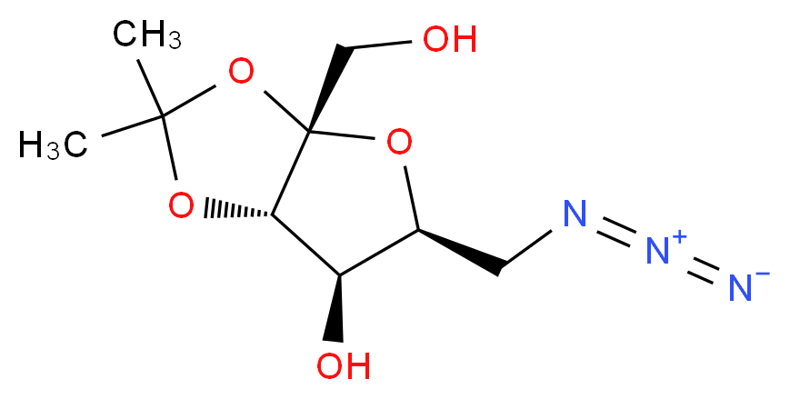 (3aS,5S,6R,6aS)-5-(azidomethyl)-3a-(hydroxymethyl)-2,2-dimethyl-tetrahydro-2H-furo[2,3-d][1,3]dioxol-6-ol_分子结构_CAS_126210-25-1