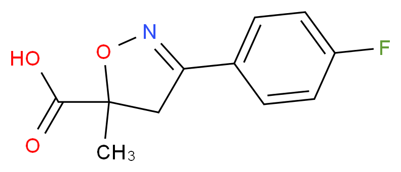 3-(4-fluorophenyl)-5-methyl-4,5-dihydro-1,2-oxazole-5-carboxylic acid_分子结构_CAS_878426-96-1