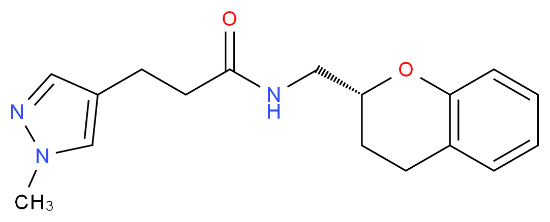 N-[(2R)-3,4-dihydro-2H-chromen-2-ylmethyl]-3-(1-methyl-1H-pyrazol-4-yl)propanamide_分子结构_CAS_)