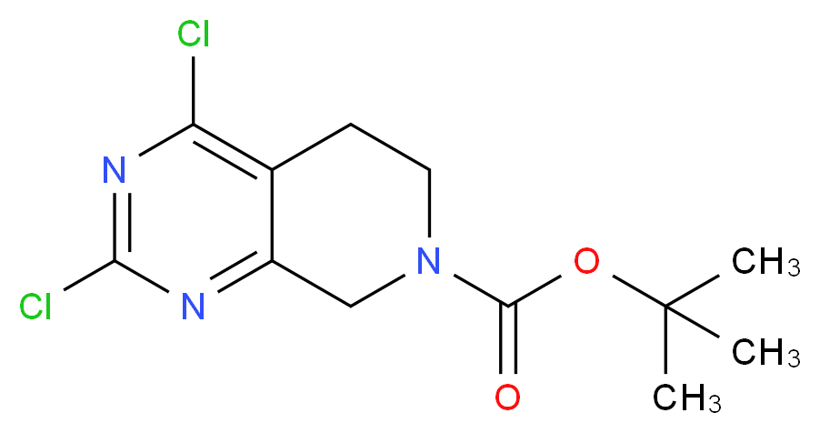 tert-butyl 2,4-dichloro-5H,6H,7H,8H-pyrido[3,4-d]pyrimidine-7-carboxylate_分子结构_CAS_916420-27-4