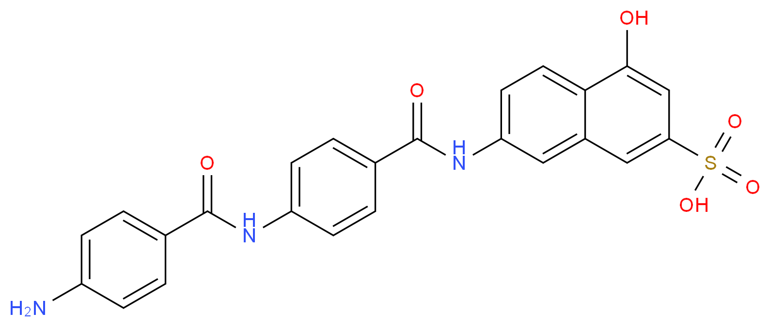 7-[4-(4-aminobenzamido)benzamido]-4-hydroxynaphthalene-2-sulfonic acid_分子结构_CAS_91-45-2