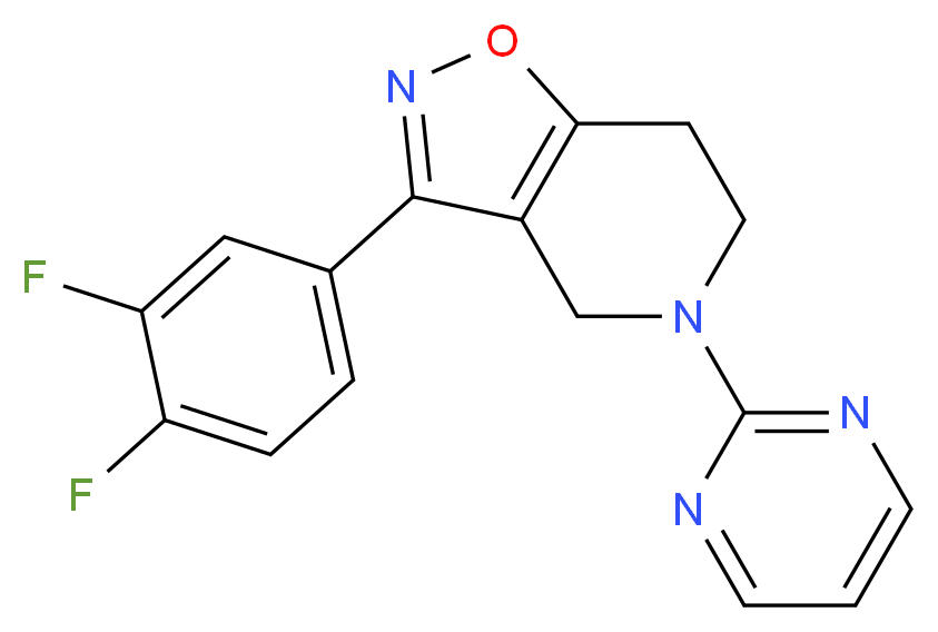 3-(3,4-difluorophenyl)-5-(2-pyrimidinyl)-4,5,6,7-tetrahydroisoxazolo[4,5-c]pyridine_分子结构_CAS_)