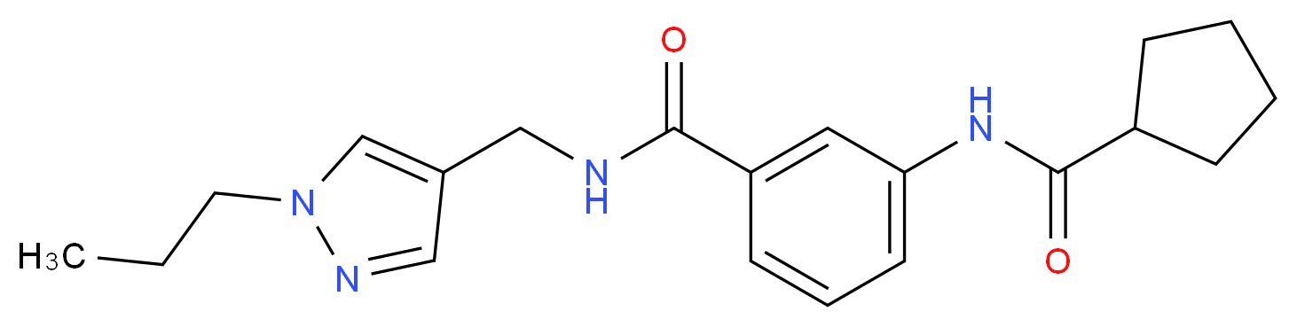 3-[(cyclopentylcarbonyl)amino]-N-[(1-propyl-1H-pyrazol-4-yl)methyl]benzamide_分子结构_CAS_)