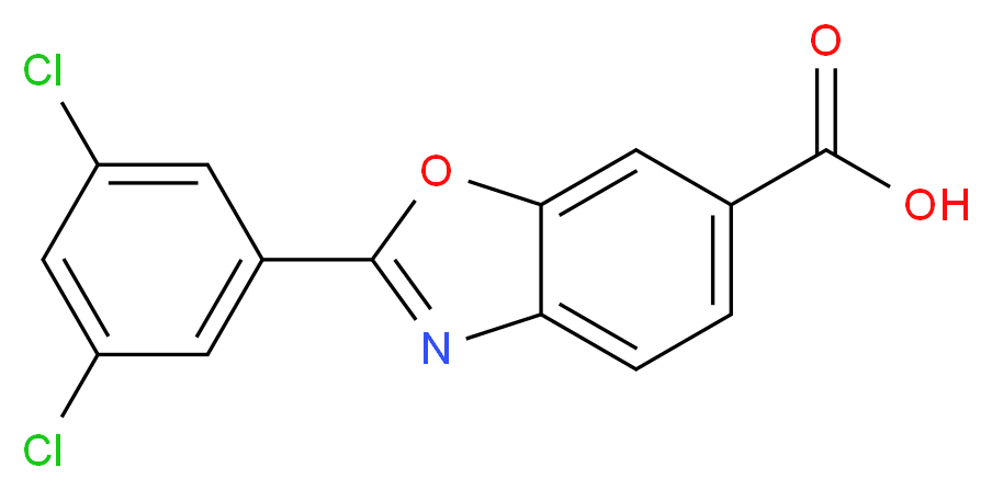 2-(3,5-dichlorophenyl)-1,3-benzoxazole-6-carboxylic acid_分子结构_CAS_594839-88-0