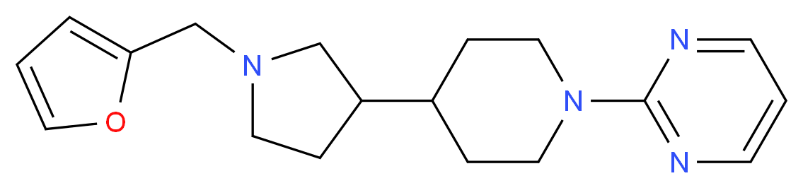 2-{4-[1-(2-furylmethyl)-3-pyrrolidinyl]-1-piperidinyl}pyrimidine_分子结构_CAS_)