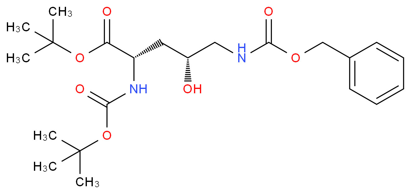 tert-Butyl-(2S,4R)-Nδ-(benzyloxycarbonyl)-Nδ-benzyloxycarbonyl)-4-hydroxyornithinate_分子结构_CAS_371972-14-4)