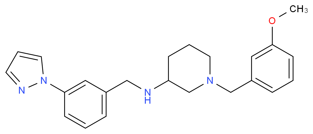 1-(3-methoxybenzyl)-N-[3-(1H-pyrazol-1-yl)benzyl]-3-piperidinamine_分子结构_CAS_)