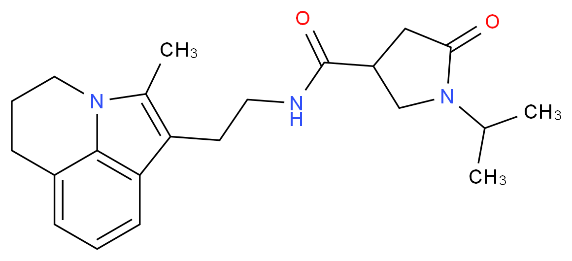 1-isopropyl-N-[2-(2-methyl-5,6-dihydro-4H-pyrrolo[3,2,1-ij]quinolin-1-yl)ethyl]-5-oxo-3-pyrrolidinecarboxamide_分子结构_CAS_)
