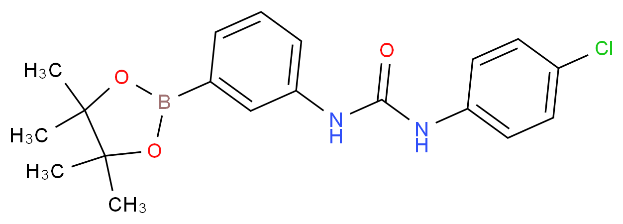 1-(4-Chlorophenyl)-3-(3-(4,4,5,5-tetramethyl-1,3,2-dioxaborolan-2-yl)phenyl)urea_分子结构_CAS_874302-00-8)