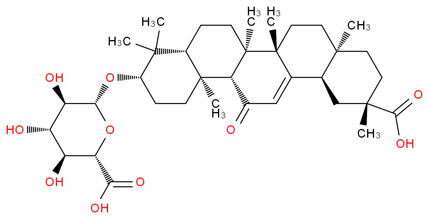 Glycyrrhetic Acid 3-O-β-D-Glucuronide_分子结构_CAS_34096-83-8)