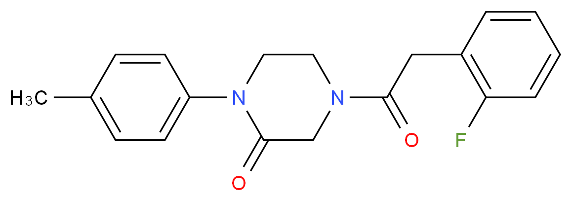 4-[(2-fluorophenyl)acetyl]-1-(4-methylphenyl)-2-piperazinone_分子结构_CAS_)