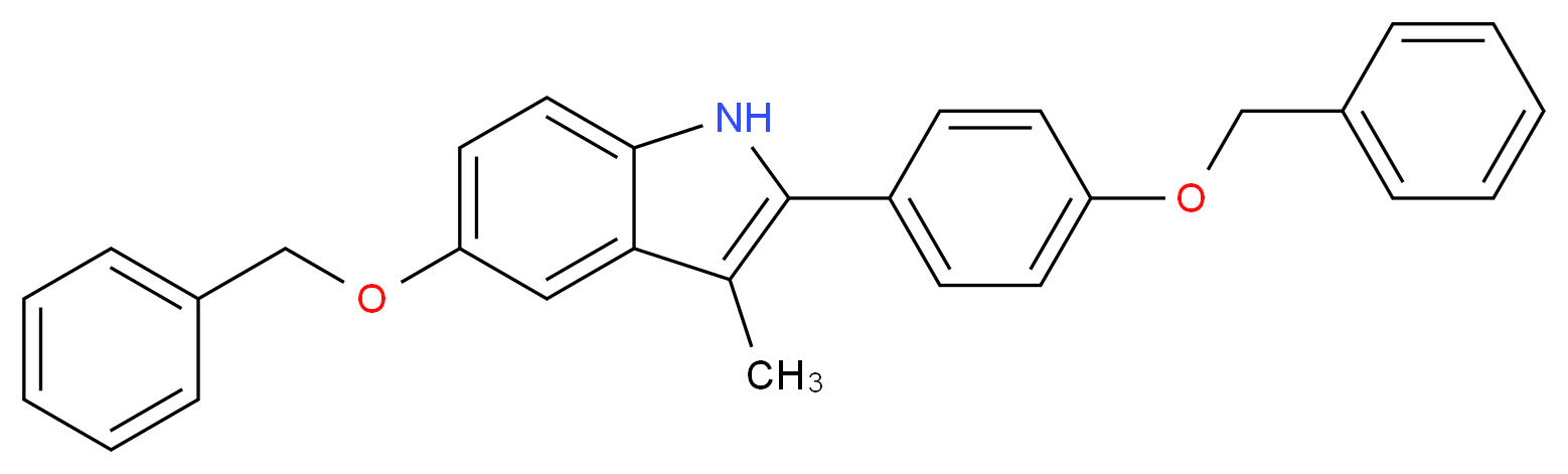 3-Methyl-5-(phenylmethoxy)-2-[4-(phenylmethoxy)phenyl]-1H-indole_分子结构_CAS_198479-63-9)