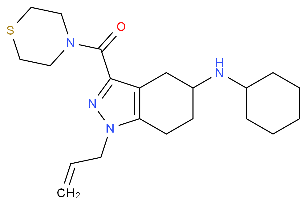 1-allyl-N-cyclohexyl-3-(4-thiomorpholinylcarbonyl)-4,5,6,7-tetrahydro-1H-indazol-5-amine_分子结构_CAS_)