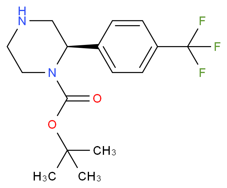 (R)-2-(4-TRIFLUOROMETHYL-PHENYL)-PIPERAZINE-1-CARBOXYLIC ACID TERT-BUTYL ESTER_分子结构_CAS_)