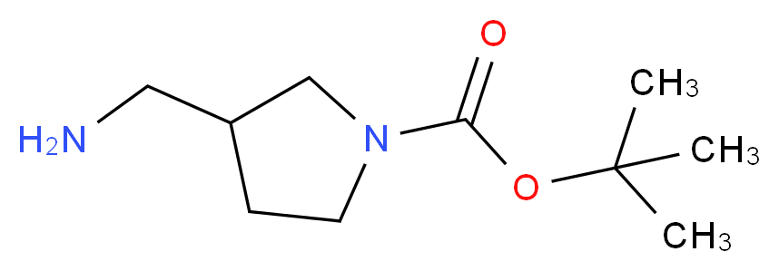 1-Boc-3-(氨甲基)吡咯烷_分子结构_CAS_270912-72-6)