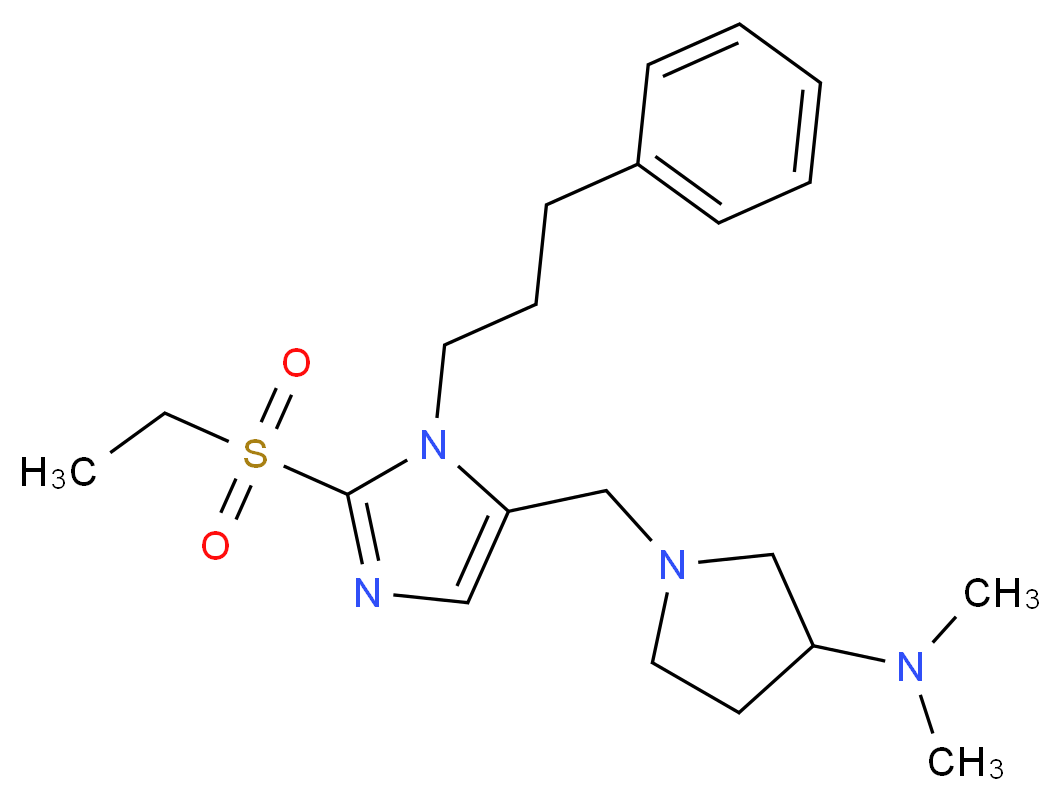 1-{[2-(ethylsulfonyl)-1-(3-phenylpropyl)-1H-imidazol-5-yl]methyl}-N,N-dimethyl-3-pyrrolidinamine_分子结构_CAS_)