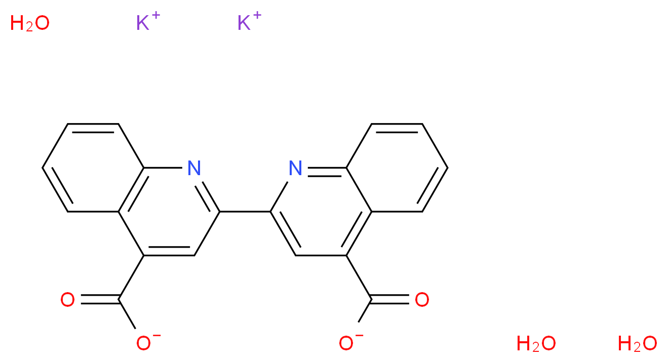 dipotassium 2-(4-carboxylatoquinolin-2-yl)quinoline-4-carboxylate trihydrate_分子结构_CAS_207124-63-8