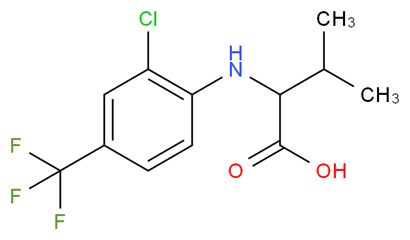 2-{[2-chloro-4-(trifluoromethyl)phenyl]amino}-3-methylbutanoic acid_分子结构_CAS_76769-07-8