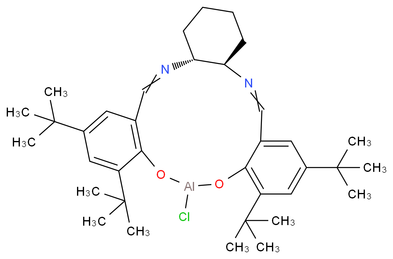 (4R,9R)-14,16,22,24-tetra-tert-butyl-19-chloro-18,20-dioxa-3,10-diaza-19-aluminatetracyclo[19.4.0.0<sup>4</sup>,<sup>9</sup>.0<sup>1</sup><sup>2</sup>,<sup>1</sup><sup>7</sup>]pentacosa-1(21),2,10,12,14,16,22,24-octaene_分子结构_CAS_250611-13-3