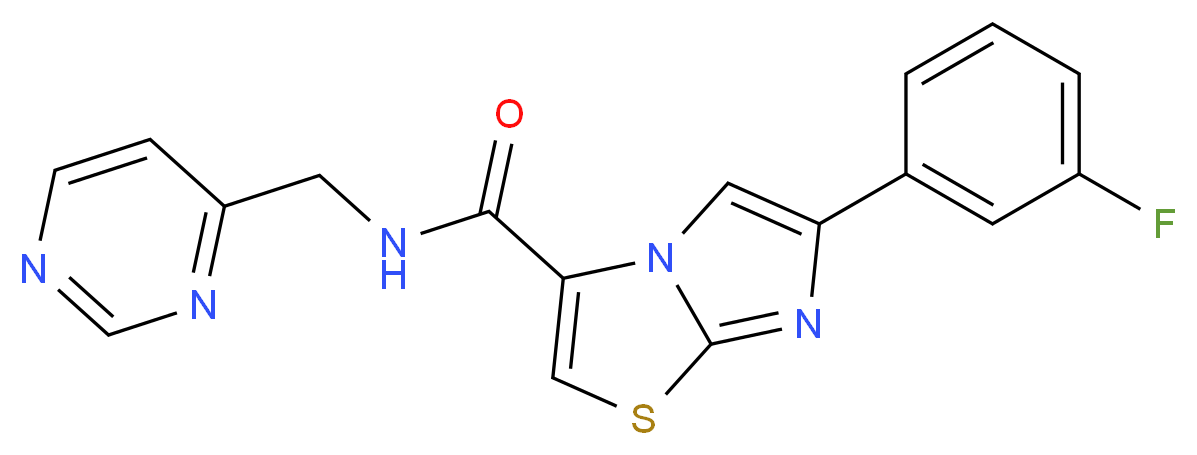 6-(3-fluorophenyl)-N-(4-pyrimidinylmethyl)imidazo[2,1-b][1,3]thiazole-3-carboxamide_分子结构_CAS_)