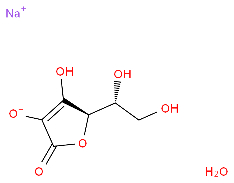 D-异抗坏血酸钠 一水合物_分子结构_CAS_63524-04-9)