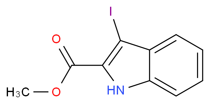 Methyl 3-iodo-1H-indole-2-carboxylate_分子结构_CAS_534595-85-2)