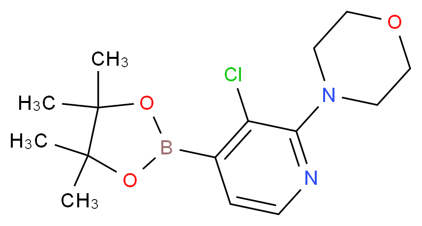 3-CHLORO-2-(4-MORPHOLINO)PYRIDINE-4-BORONIC ACID PINACOL ESTER_分子结构_CAS_957198-28-6)