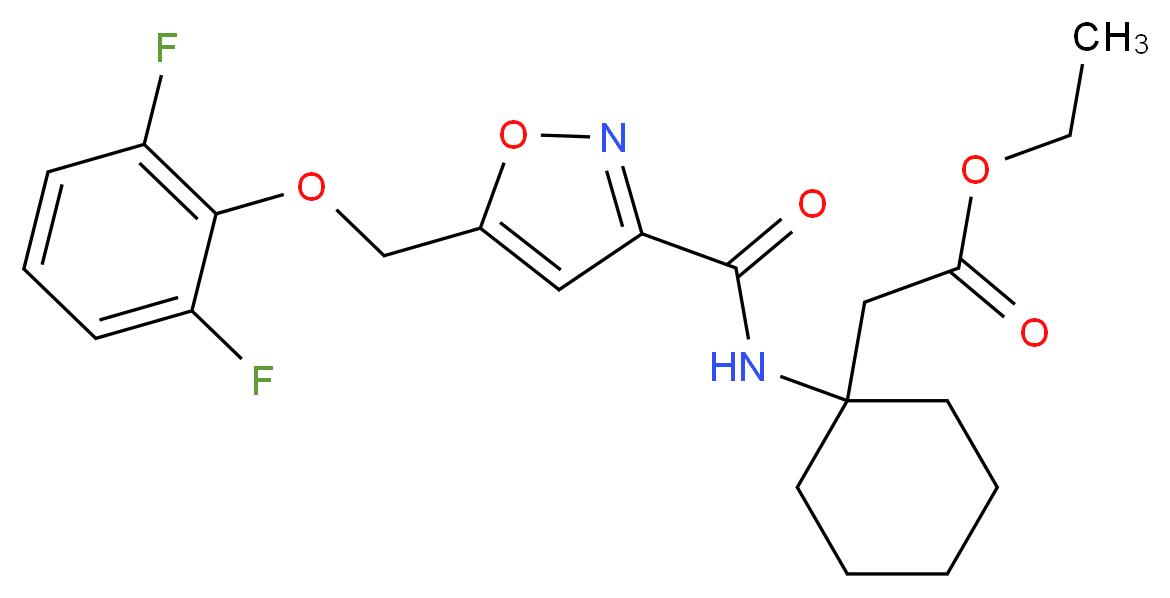 ethyl {1-[({5-[(2,6-difluorophenoxy)methyl]-3-isoxazolyl}carbonyl)amino]cyclohexyl}acetate_分子结构_CAS_)