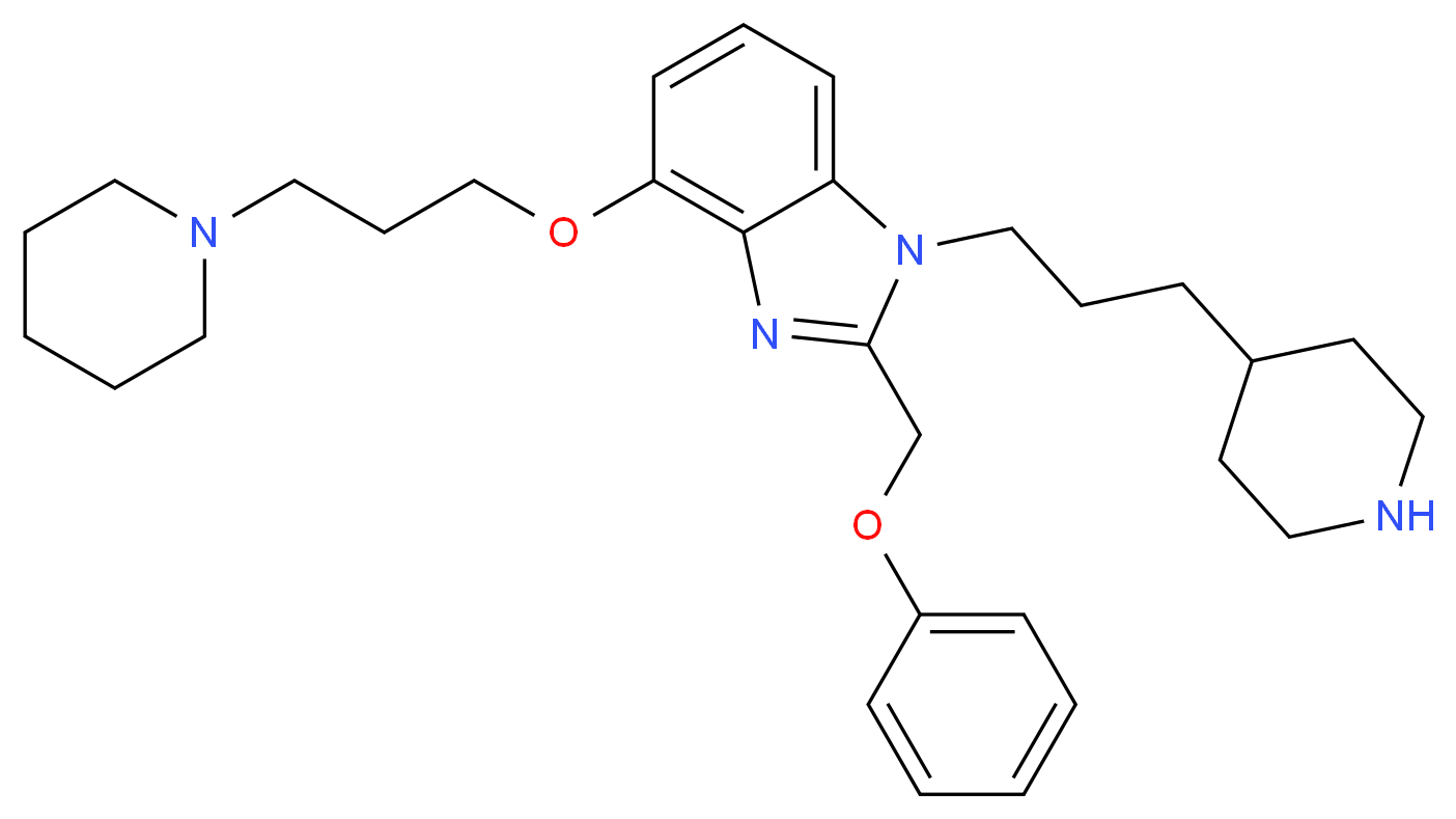 2-(phenoxymethyl)-4-[3-(piperidin-1-yl)propoxy]-1-[3-(piperidin-4-yl)propyl]-1H-1,3-benzodiazole_分子结构_CAS_226416-58-6