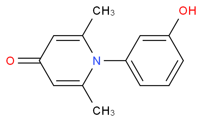 1-(3-hydroxyphenyl)-2,6-dimethyl-1,4-dihydropyridin-4-one_分子结构_CAS_823176-21-2