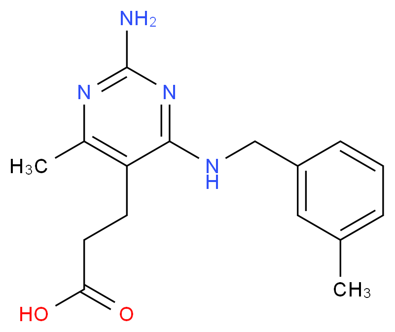 3-{2-amino-4-methyl-6-[(3-methylbenzyl)amino]pyrimidin-5-yl}propanoic acid_分子结构_CAS_)