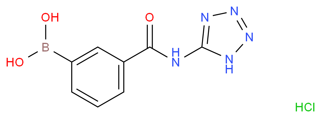 {3-[(1H-1,2,3,4-tetrazol-5-yl)carbamoyl]phenyl}boronic acid hydrochloride_分子结构_CAS_850567-38-3