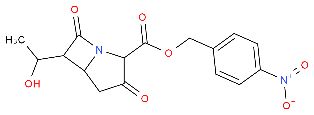 4-Nitrobenzyl 6-(1-hydroxyethyl)-3,7-dioxo-1-azabicyclo[3.2.0]heptane-2-carboxylate_分子结构_CAS_77449-43-5)