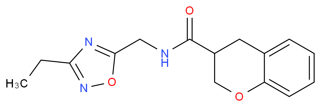 N-[(3-ethyl-1,2,4-oxadiazol-5-yl)methyl]chromane-3-carboxamide_分子结构_CAS_)