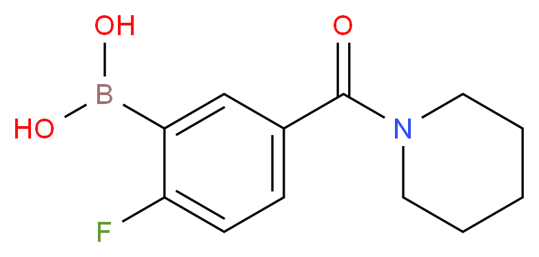 (2-Fluoro-5-(piperidine-1-carbonyl)phenyl)boronic acid_分子结构_CAS_874289-43-7)