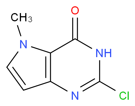 2-chloro-5-methyl-3H,4H,5H-pyrrolo[3,2-d]pyrimidin-4-one_分子结构_CAS_129872-84-0