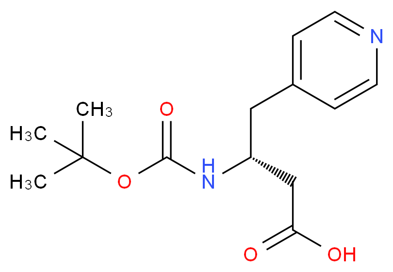 Boc-(R)-3-amino-4-(4-pyridyl)-butyric acid_分子结构_CAS_269396-68-1)