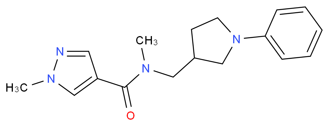 N,1-dimethyl-N-[(1-phenyl-3-pyrrolidinyl)methyl]-1H-pyrazole-4-carboxamide_分子结构_CAS_)