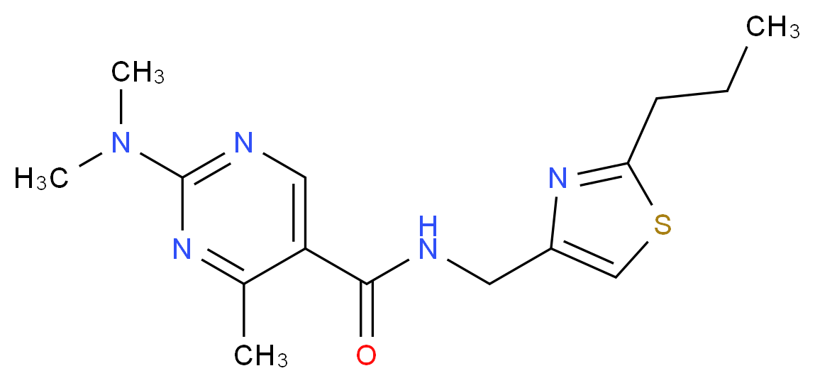 2-(dimethylamino)-4-methyl-N-[(2-propyl-1,3-thiazol-4-yl)methyl]-5-pyrimidinecarboxamide_分子结构_CAS_)