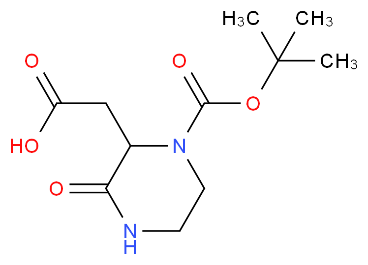 2-CARBOXYMETHYL-3-OXO-PIPERAZINE-1-CARBOXYLIC ACID TERT-BUTYL ESTER_分子结构_CAS_863307-54-4)