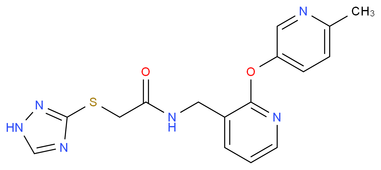 N-({2-[(6-methylpyridin-3-yl)oxy]pyridin-3-yl}methyl)-2-(1H-1,2,4-triazol-3-ylthio)acetamide_分子结构_CAS_)