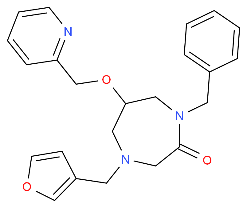 1-benzyl-4-(3-furylmethyl)-6-(2-pyridinylmethoxy)-1,4-diazepan-2-one_分子结构_CAS_)