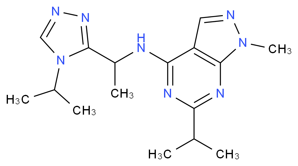 6-isopropyl-N-[1-(4-isopropyl-4H-1,2,4-triazol-3-yl)ethyl]-1-methyl-1H-pyrazolo[3,4-d]pyrimidin-4-amine_分子结构_CAS_)