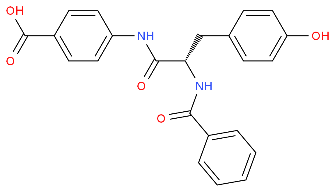 4-[(2S)-3-(4-hydroxyphenyl)-2-(phenylformamido)propanamido]benzoic acid_分子结构_CAS_37106-97-1