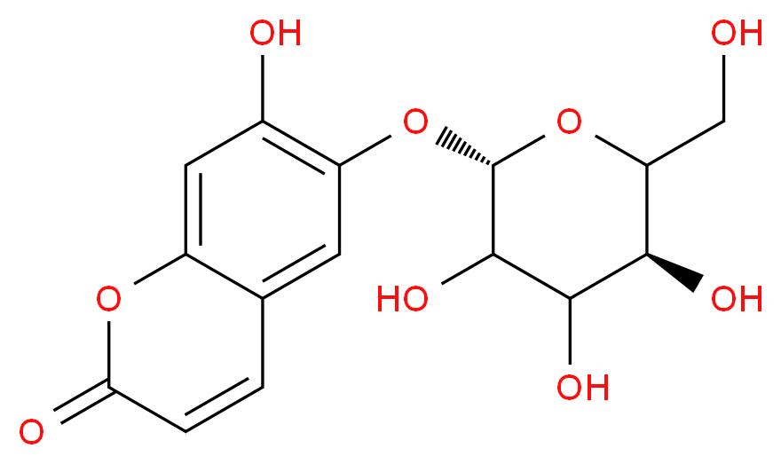 7-hydroxy-6-{[(2S,5S)-3,4,5-trihydroxy-6-(hydroxymethyl)oxan-2-yl]oxy}-2H-chromen-2-one_分子结构_CAS_66778-17-4