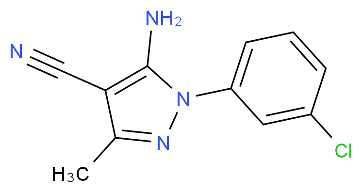 5-Amino-1-(3-chlorophenyl)-3-methyl-1H-pyrazole-4-carbonitrile_分子结构_CAS_107842-57-9)